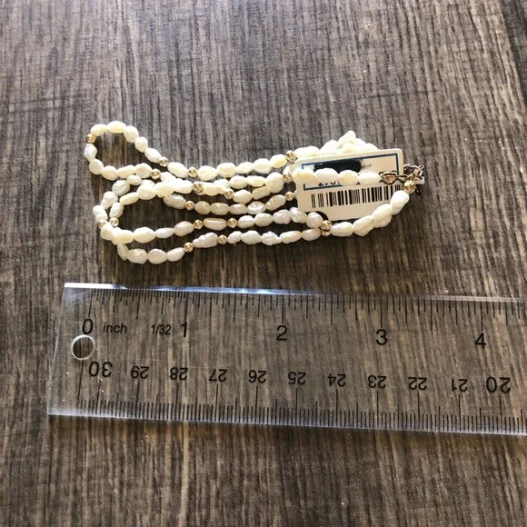 Genuine Freshwater Pearl Bracelet Pretty Vintage Dainty Triple Strand Jewelry - Picture 6 of 6